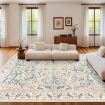 Tapete Morebes Large para sala de estar 9 x 12 pés Boho lavável rosa Tapete Morebes Large para sala de estar 9 x 12 pés Boho lavável rosa