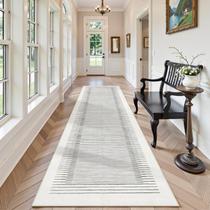 Tapete Morebes Runner 76x244 cm, antiderrapante, de pêlo baixo, branco Tapete Morebes Runner 76x244 cm, antiderrapante, de pêlo baixo, branco