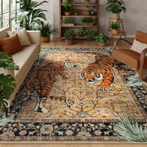 Tapete Moynesa Tiger Boho Lavável 270x360cm Camel