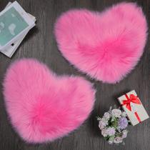 Tapete Mudder Heart Shape Faux Fur 30x40cm (rosa vermelha) x2