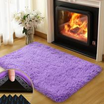 Tapete Mugorn de 2 x 3 pés para quarto, sala de estar, roxo