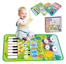 Tapete Musical Bebê Atividades Sons Teclado + Baquetas
