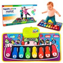 Tapete Musical Interativo Infantil Piano Sensorial Educativo Colorido Com Sons E Notas Musicais - Fo