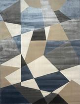Tapete Ness Para Sala Quarto 100x150 Des03 Cinza Azul Bege