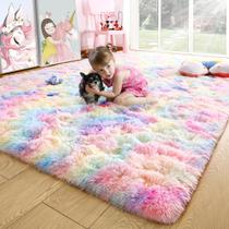 Tapete Noahas Fluffy Rainbow 150x240cm para quarto de meninas