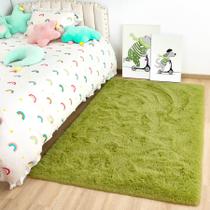 Tapete Noahas Shaggy Green Soft Plush antiderrapante 61x91 cm