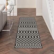 Tapete Nourison Positano Preto 61x183 cm Easy Clean Runner