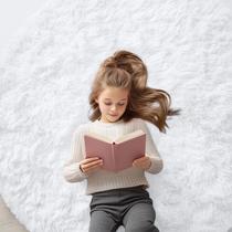 Tapete OLANLY branco redondo de 150 cm de diâmetro para quarto Tapete OLANLY branco redondo de 150 cm de diâmetro para quarto