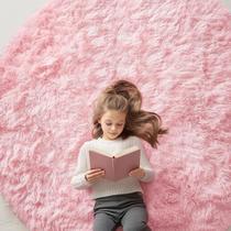 Tapete OLANLY rosa redondo 180 cm lavável à máquina para quarto Tapete OLANLY rosa redondo 180 cm lavável à máquina para quarto