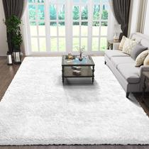 Tapete Ophanie White 5 x 8 pés/150 x 240 cm Fluffy Fuzzy Plush Soft Tapete Ophanie White 5 x 8 pés/150 x 240 cm Fluffy Fuzzy Plush Soft