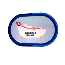 Tapete Oval Borracha Antiderrapante Para Banheiro Alta Absorção De Água e Umidade