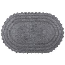 Tapete Oval de Algodão RAJRANG 86x53 cm Cinza Tapete Oval de Algodão RAJRANG 86x53 cm Cinza