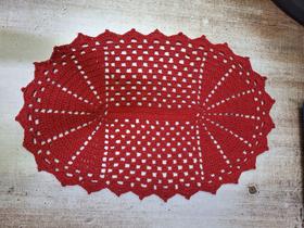 Tapete oval de barbante