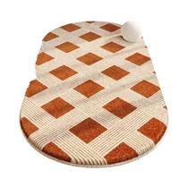 Tapete Oval De Imitação De Cashmere Antiderrapante Para Quarto Principal, Estilo Creme Com Toque
