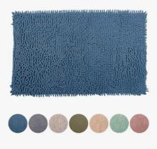 Tapete P/ Banheiro Dedinho Bolinha Toalha Para Pés Macio Cor Azul - 38x58 Cm