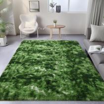 Tapete PAGISOFE 152x244cm de pelúcia High Pile verde escuro