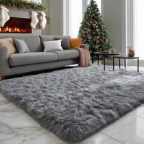 Tapete PAGISOFE 183 x 274 cm Tapete cinza de pelúcia macio e felpudo Tapete PAGISOFE 183 x 274 cm Tapete cinza de pelúcia macio e felpudo