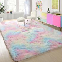 Tapete PAGISOFE Fluffy Soft Rainbow 90x150cm para meninas Tapete PAGISOFE Fluffy Soft Rainbow 90x150cm para meninas