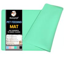 Tapete para alimentos MateeyLife para cães e gatos à prova d'água 56x36 cm verde menta Tapete para alimentos MateeyLife para cães e gatos à prova d'água 56x36 cm verde menta