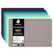 Tapete para alimentos MateeyLife para cães e gatos impermeável 22x14 cm de silicone cinza