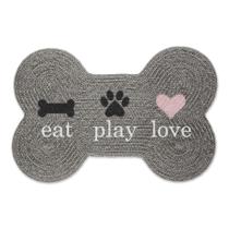 Tapete para animais de estimação Bone Dry Trançado 100% algodão cinza 40x60cm Tapete para animais de estimação Bone Dry Trançado 100% algodão cinza 40x60cm