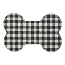 Tapete para animais de estimação em forma de osso 100% algodão preto/branco Buffalo Check