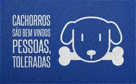 Tapete para Apartamento Cachorros São Bem Vindos 60x40 cm - Azul