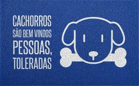 Tapete para Apartamento Cachorros São Bem Vindos 60x40 cm - Azul
