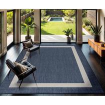 Tapete para área externa Camilson 274 x 366 cm impermeável azul e branco Tapete para área externa Camilson 274 x 366 cm impermeável azul e branco