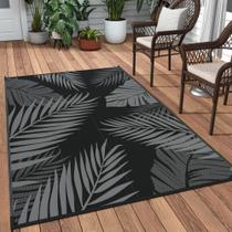Tapete para área externa GENIMO 91 x 152 cm, impermeável, reversível, preto e cinza
