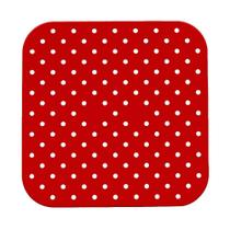 Tapete Para Assar Quadrado Silicone Air Fryer Forno 19cm - Vermelho