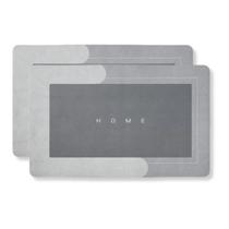 Tapete para Banheiro Absorvente Antiderrapante Home Utilidades Base Borracha Cinza 58x38cm Kit 2 Tapete para Banheiro Absorvente Antiderrapante Home Utilidades Base Borracha Cinza 58x38cm Kit 2