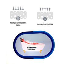 Tapete Para Banheiro Em Borracha Antiderrapante Oval Alta Absorção De Água Deixando o Piso Seco