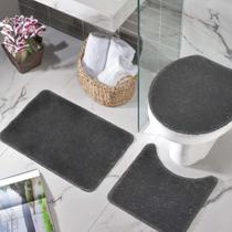 Tapete para banheiro kit 3 pçs antiderrapante algodão