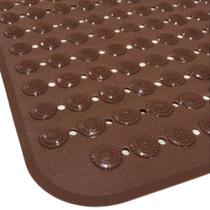 Tapete para Box Emborrachado Antiderrapante 70x36cm Massageador Marrom
