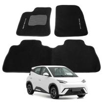 Tapete para BYD Dolphin Mini 2023 a 2026 Carpete Automotivo com Traseiro Inteiriço Jogo Completo 3 Peças