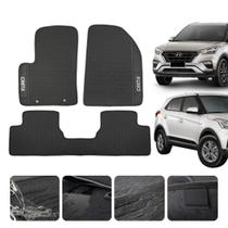 Tapete Para Carro Creta 2022 a 2025 Emborrachado Alta Qualidade Personalizado Bordado Preto Sob Medida