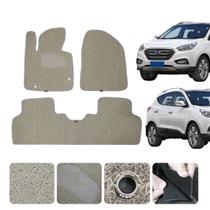 Tapete para carro IX35 Gl 2011 12 13 a 2022 Luxo Impermeável Linha 3 Peças Cor Bege kit completo Tapete para carro IX35 Gl 2011 12 13 a 2022 Luxo Impermeável Linha 3 Peças Cor Bege kit completo