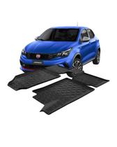 Tapete para carro tipo Bandeja Borracha Borda Alta Fiat Argo 2017 2018 2019 2020 2021 2022 2023 2024 2025 2026