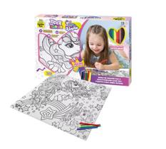 Tapete Para Colorir Infantil Unicórnio Samba Toys Com Canetinhas