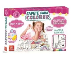 Tapete Para Colorir Princesas 68x65cm - Brincandeira de Criança 3168 - Brincadeira de Criança