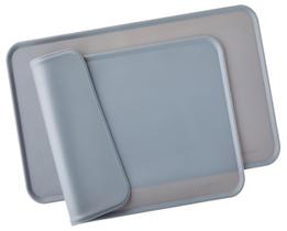 Tapete para comida e água para animais de estimação Amazon Basics à prova d'água cinza Tapete para comida e água para animais de estimação Amazon Basics à prova d'água cinza