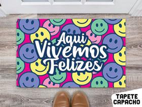 tapete para cozinha 60x40cm - Estampa Aqui nesse lar somos felizes