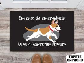 tapete para cozinha 60x40cm - Estampa Em caso de emergencia, salve o cachorro Primeiro