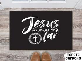 tapete para cozinha 60x40cm - Estampa Jesus faz Morada nesse Lar