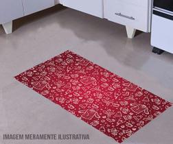 tapete para cozinha Natal vermelho 60x40cm - Deluzz
