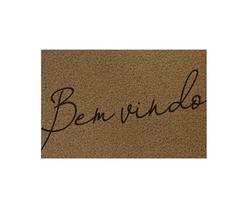 Tapete para Entrada Vinil Bem Vindo Bege 40x60cm - Kapazi