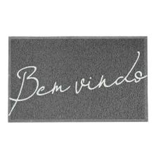 Tapete para Entrada Vinil Bem Vindo Cinza 60x40cm - Kapazi