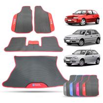 Tapete para Gol 1995 a 2014 Jogo 3 Peças com Tapete Automotivo de Porta Malas Personalizado com Detalhe Colorido