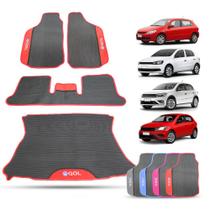 Tapete para Gol 2009 a 2023 G5 a G8 Jogo 3 Peças Automotivo Borracha com Porta Malas Personalizado Azul